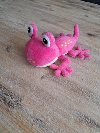Ružový plyšový mlok/jašterica,