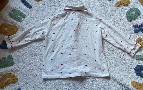 Biele srdiečkové bavlnené pyžamo, h&m, 98/104, h&m,98
