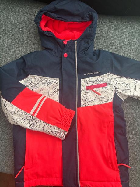 Lyžiarska bunda+otepľovačky, alpine pro,128