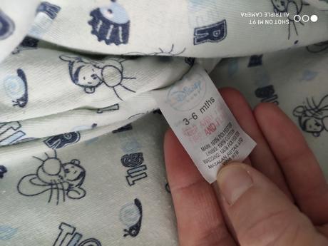 Krásny bledo modrý teplý overalik, disney,68