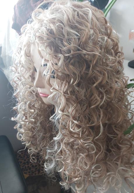 Afro parochňa blond melír,