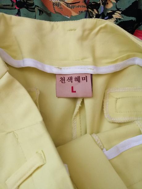 Neónové žlté 3/4 nohavice, veľkosť m, m