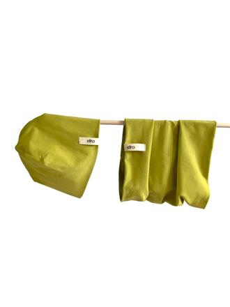 Detský prechodný set - čiapka a nákrčník lime, 62 - 104