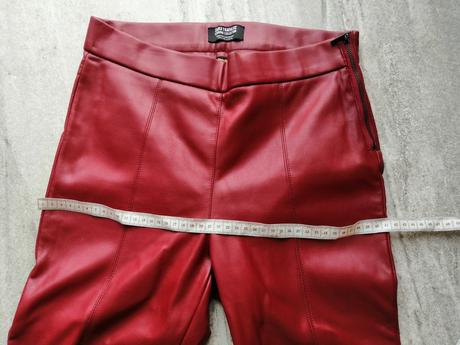 Bordové zateplené kožené nohavice zara,vxs-s, zara,s