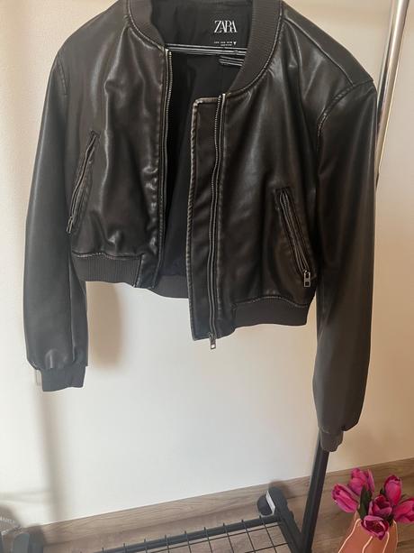 Štýlová zara koženkova bunda, zara,m