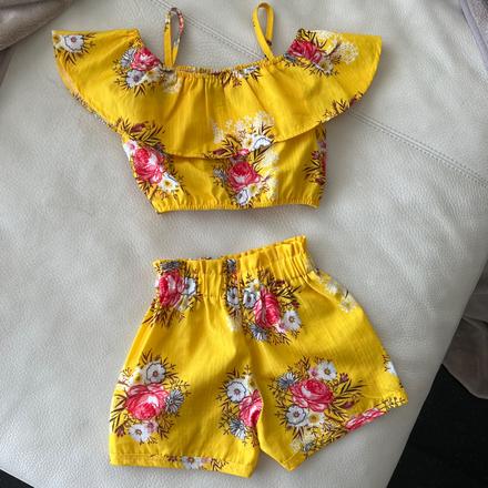 Letný crop set s volánom veľkosť 110, 110