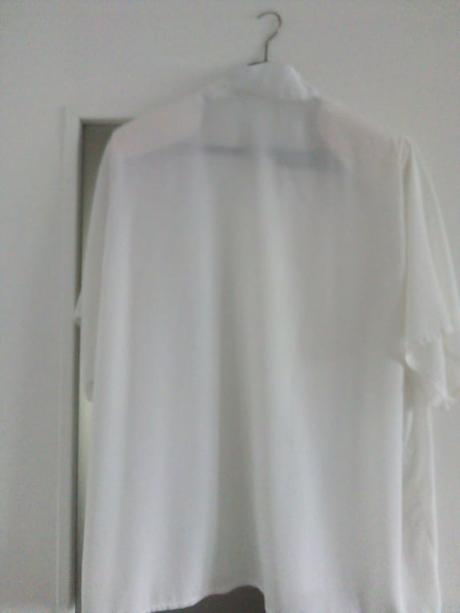 Damska biela hodvabna bluzka, 48