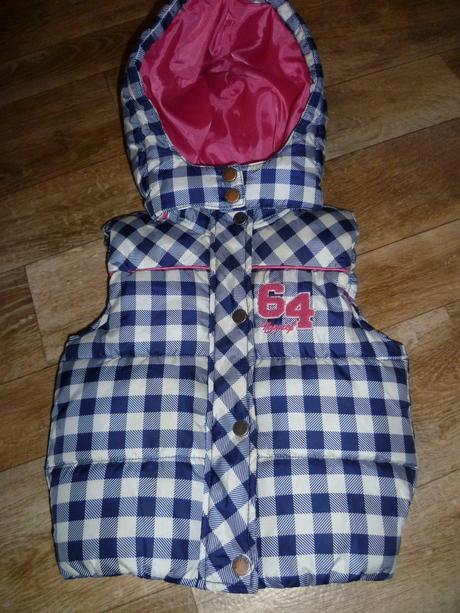 Kockovaná zateplená vesta noppies, 80