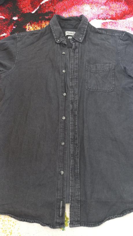 Riflová košeľa, pull&bear,m