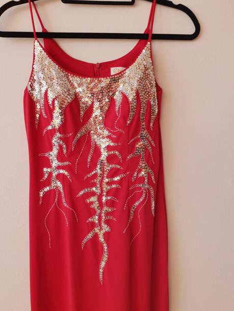 Červené elegantné maxišaty, m