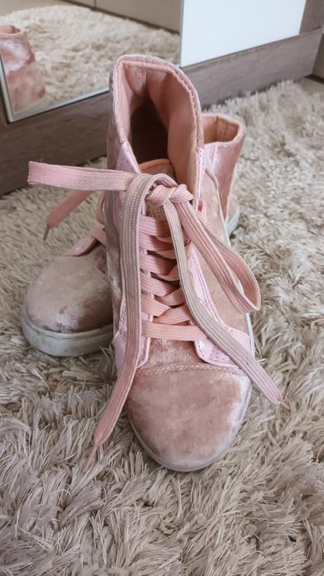 Zamatové ružové tenisky, 36