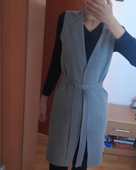 Šedá vesta s opaskom, pošta zdarma, gate,xs