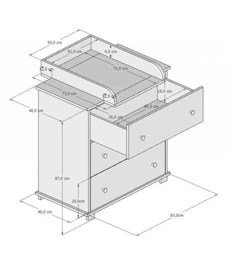 Komoda color s 3 zásuvkami princes,