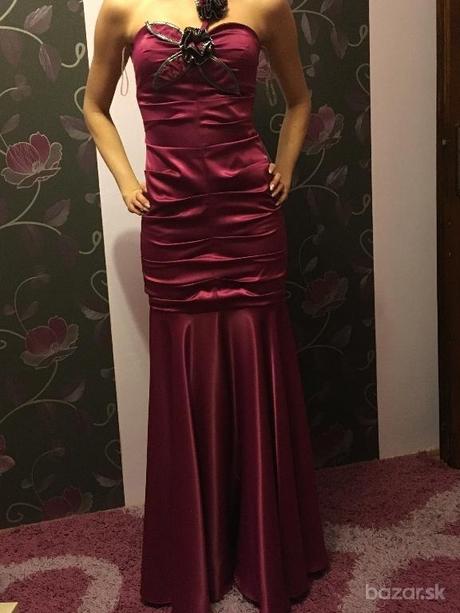Fialové spoločenské šaty veľ 34/xs, xs
