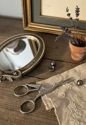 Vintage nožnice strieborné 12 cm, 