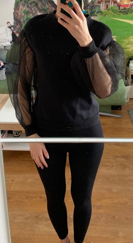 Mikina s tylovymi rukavmi, h&m,xs