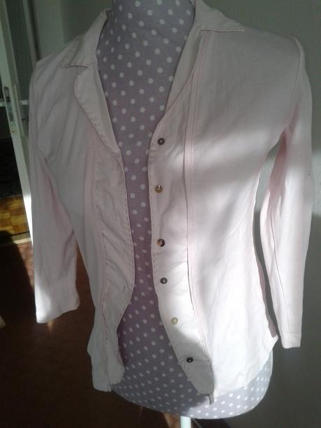 Bledulinkoružová tričkovinová blúzka vanilia 36, 36