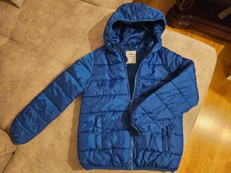 Prechodná modrá bunda s kapucňou, sinsay,140