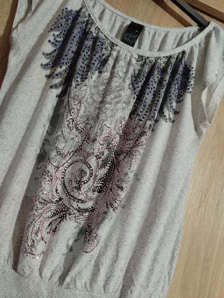 Zarga tričko s farebnými kamienkami, m