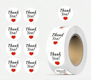 Samolepky thank you (ďakujem) 20ks, 