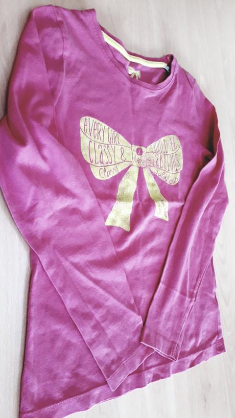 Ružové tričko s mašlou 128/134, tom tailor,128