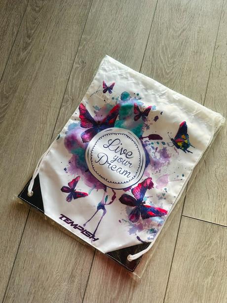 Biely nový vak s potlačou tempish, 