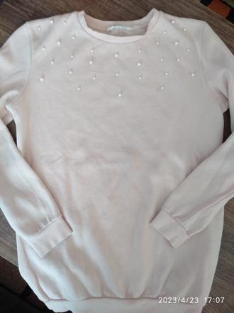 Mikina s perlickami, h&m,164