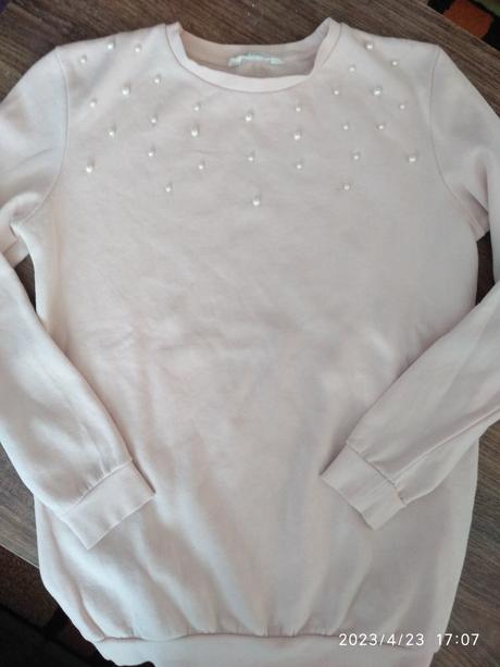 Mikina s perlickami, h&m,164
