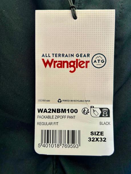 Outdoorové čierne nohavice zn.wrangler atg 2v1, wrangler,l