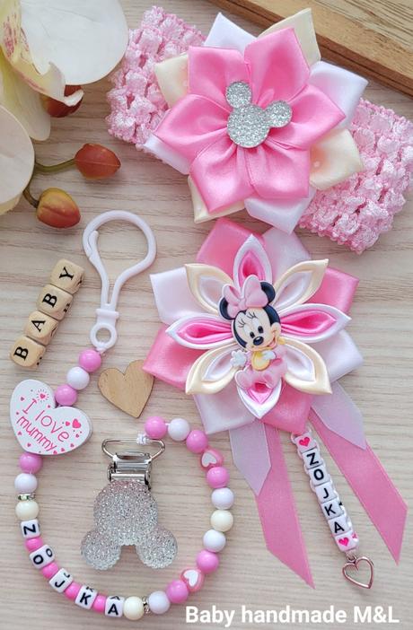 Šnúrka na cumlik a mašla na kočík disney,