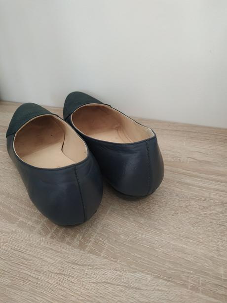 Tmavomodre kozene topanky balerinky verdi, vel. 39, 39