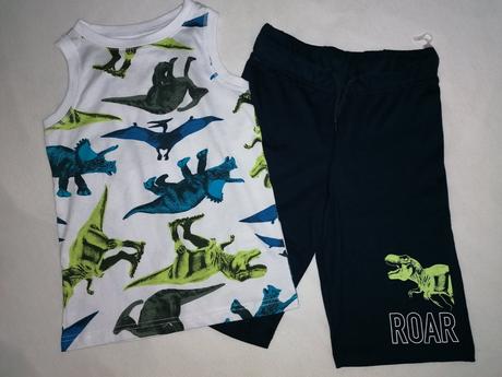 Set- tričko + šortky dinosaury, 128