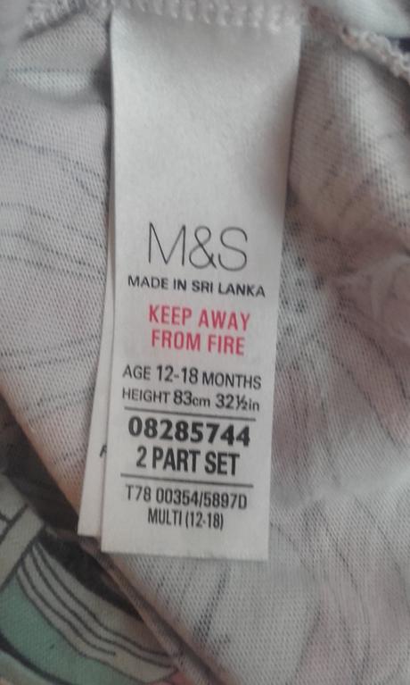 Súprava nohavice tričko, marks & spencer,86
