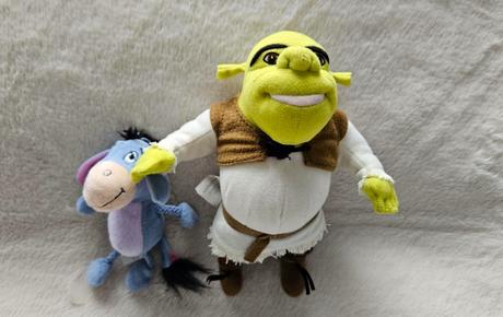 Plyšová hračka shrek a somárik,