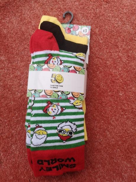 Smiley pánske vianočné ponožky 3 páry 40-46, 40 / 42 / 44 / 46