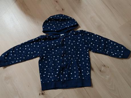 Modrá mikina so srdiečkami bavlna 122, sinsay,122