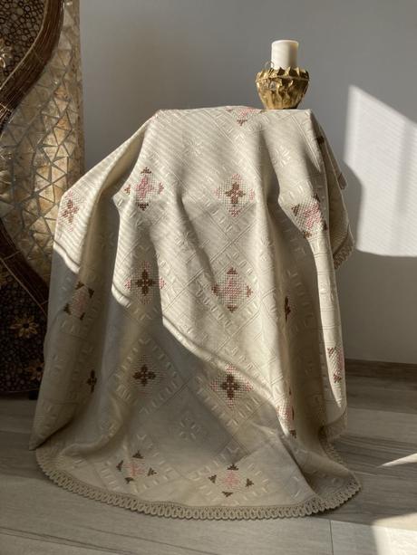 Obrus krémový -priemer-175 cm,, 