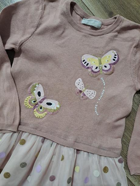 Pleteninové šatky s tylovou sukňou h&m, h&m,98