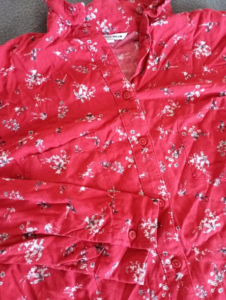 Červená blúzka kvety, terranova,s