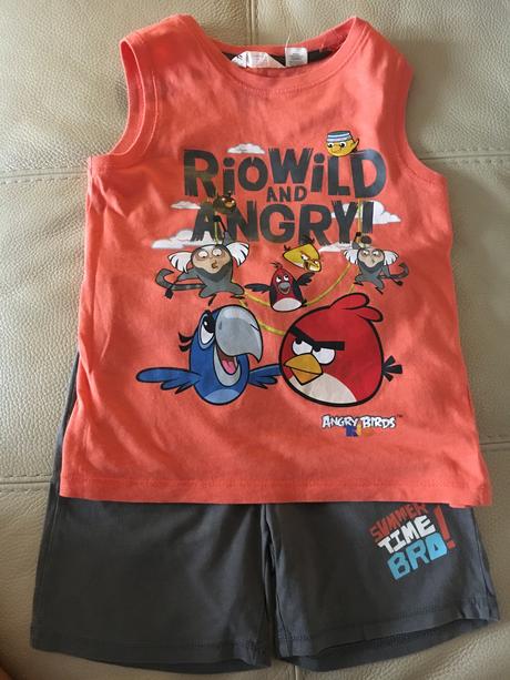 Letný komplet angry birds, h&m,98