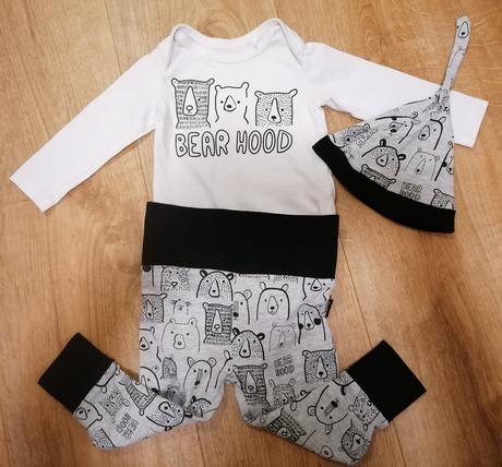 Súprava body, legíny a čiapočka, reserved,74