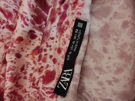 Zara saténová vzorovaná košeľa - elegantná ružová, zara,xl