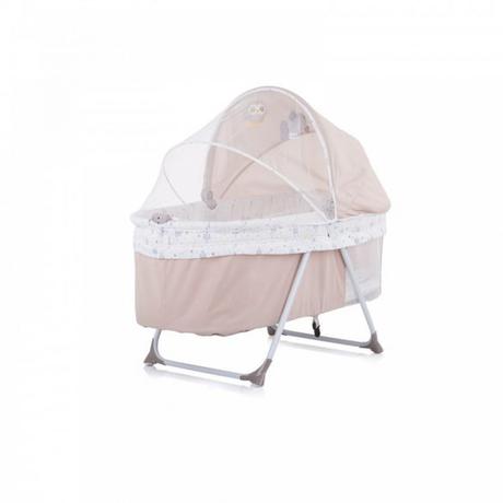 Elektrická hrajúca, hojdacia kolíska - latte,