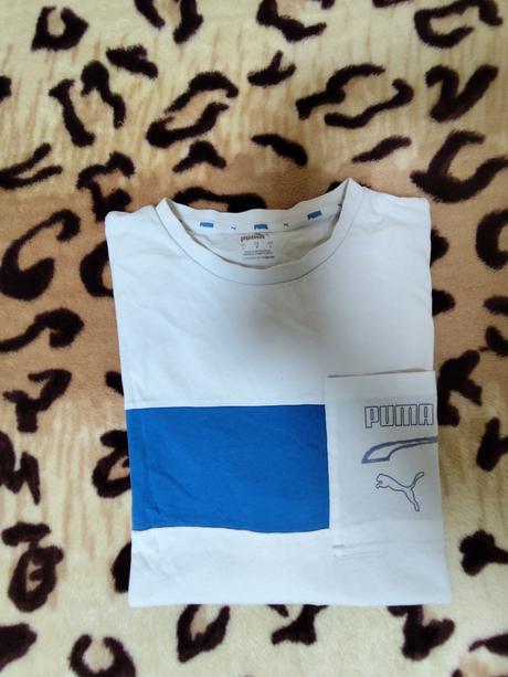 Bielomodre tricko puma vel. l, puma,l