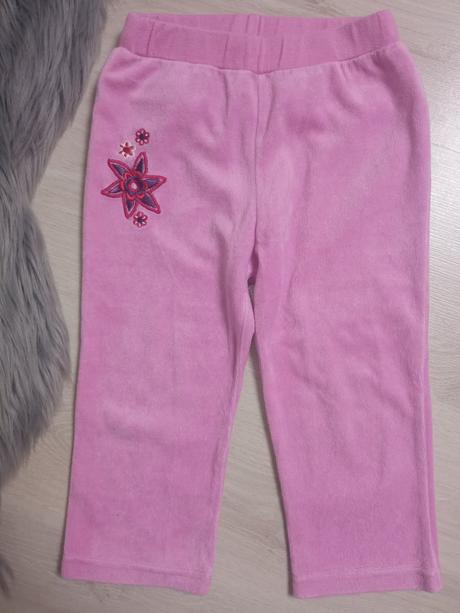 Dievčenské ružové zamatové tepláky c&a (veľk.86), c&a,86