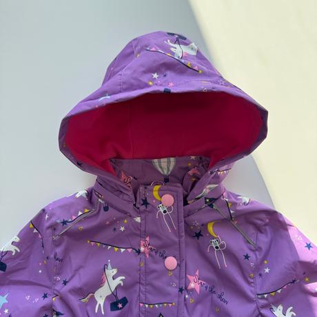 Dievčenská prechodná bunda unicorn fialová, 116