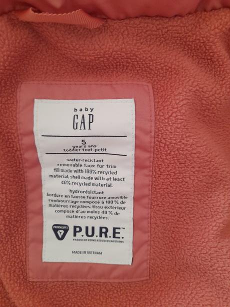 Zimna predĺžena bunda gap 110-116, gap,110