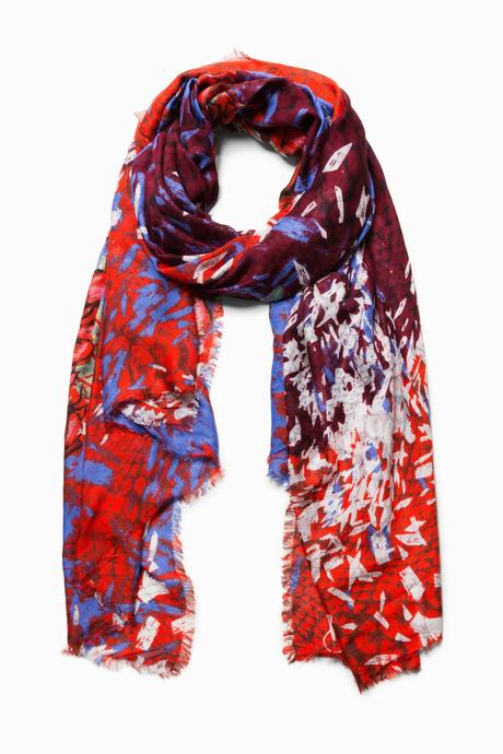 Desigual abstract roses scarf - originál, desigual,xxl