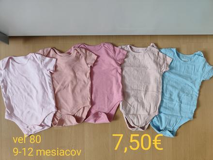 5ks body pre dievča, veľkosť 80, f&f,80