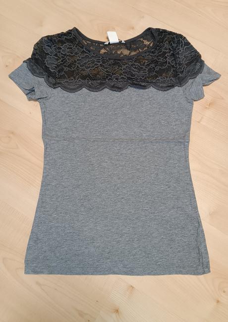 Tričko s čipkou, h&m,xs